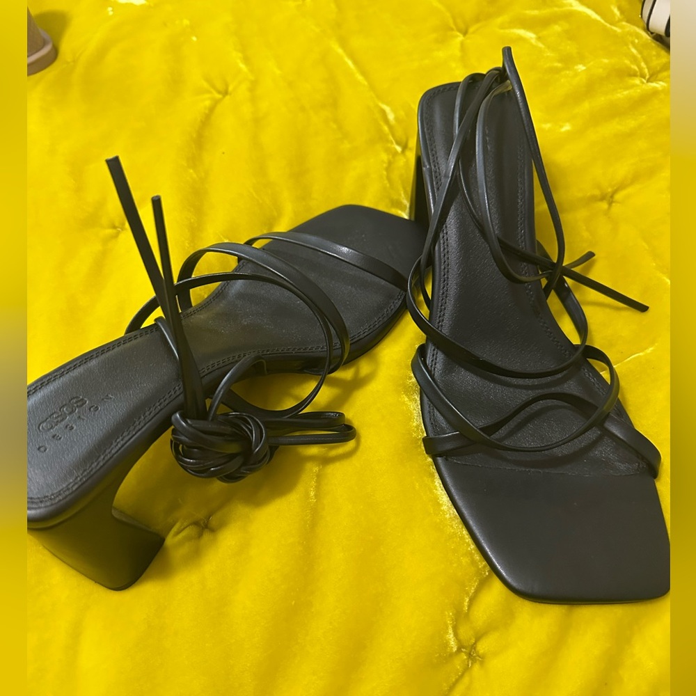 Strappy tie up heels